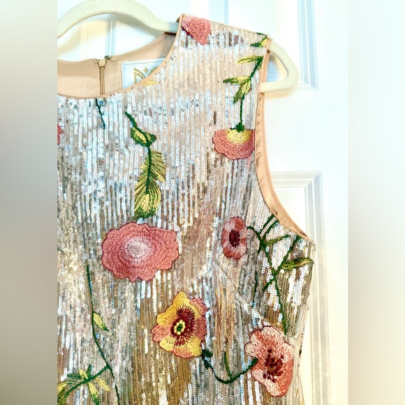 🎀 NWOT Stunning MILLY DRESS Sequins Floral 12 Wedding Formals NEW 🎀 - Picture 7 of 11